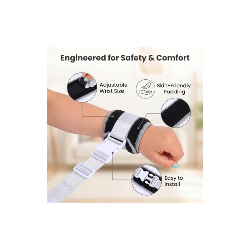 lefeke Patient Medical Restraints Strap with Quick Release Buckles, Bed