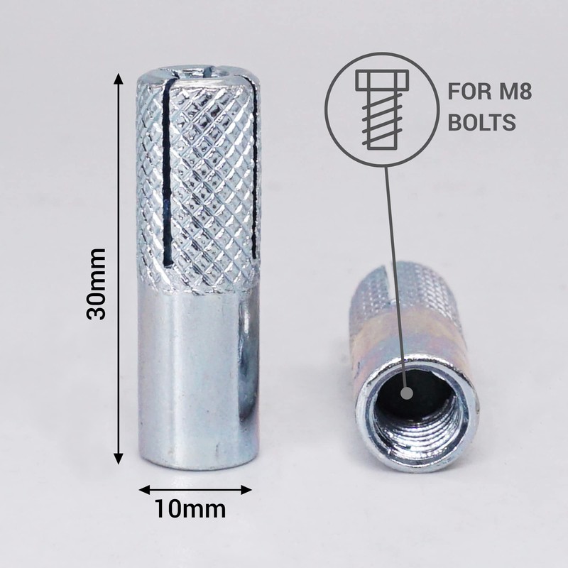 SKIR'CO Knurled Drip Anchors M8 x 30 mm, Expansion Bolt