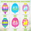 24 Pcs Easter Balloons, Easter Egg Balloons for Kids, Happy