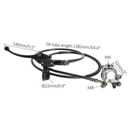 ICONSPORTSS Left Hydraulic Brake Master Cylinder Caliper Assembly for 2 Stroke Bicycle Mini Pocket Dirt Bike Gas Scooter ATV Quad Go Kart Rocket Chopper 47cc 49cc X1 X2