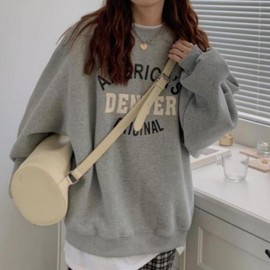 Loose Fit Fleece Sweatshirt for Fall and Spring Women's Navy