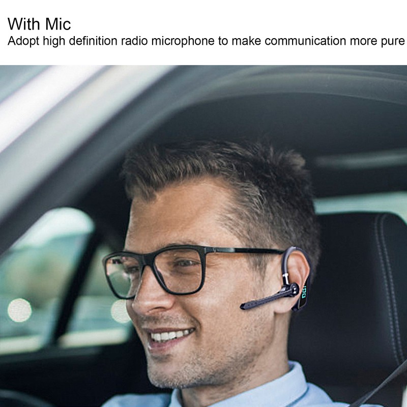 Bluetooth Earpiece Digital Display 270 Degree Rotation Wireless Handsfree Headset