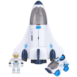 Siairo Space Shuttle Rocket Toy for Children, Space Toy for Boys Girls, Science Educational Toy, Astronaut Figures (Blue)