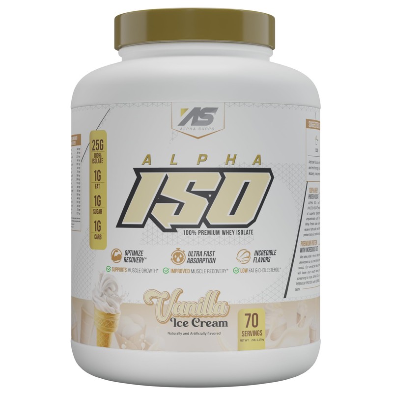 Alpha Supps ISO, Low Carb 100% Whey Protein Isolate Powder,