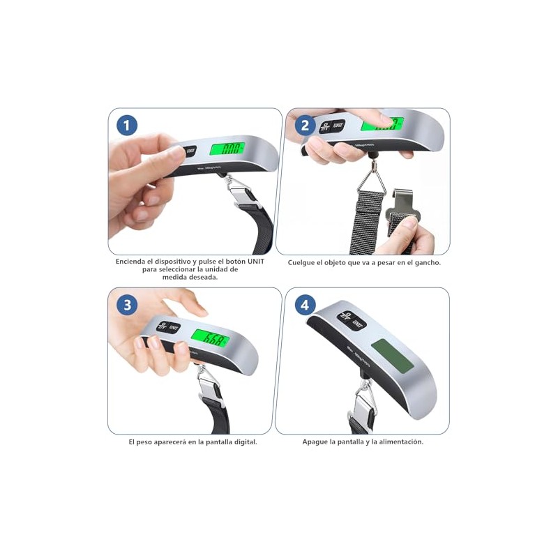 Bascula Maletas de Viaje，Pesa Para Maletas de Viaje, Báscula Electrónica