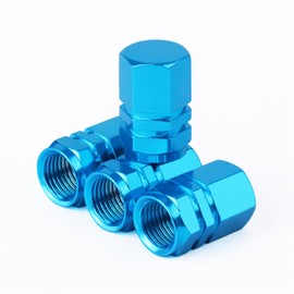SowKow Blue Air Valve Caps 4pcs Car Motorcycle Decoration Parts Corrosion Proof Blue