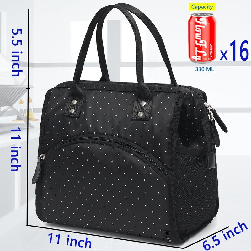 FlowFly Insulated Lunch Bag for Women, Men, Large and Reusable,