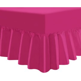 Arizone T180 Percale Standard Fitted Sheet in 14 Colours (Fuchia, Double)