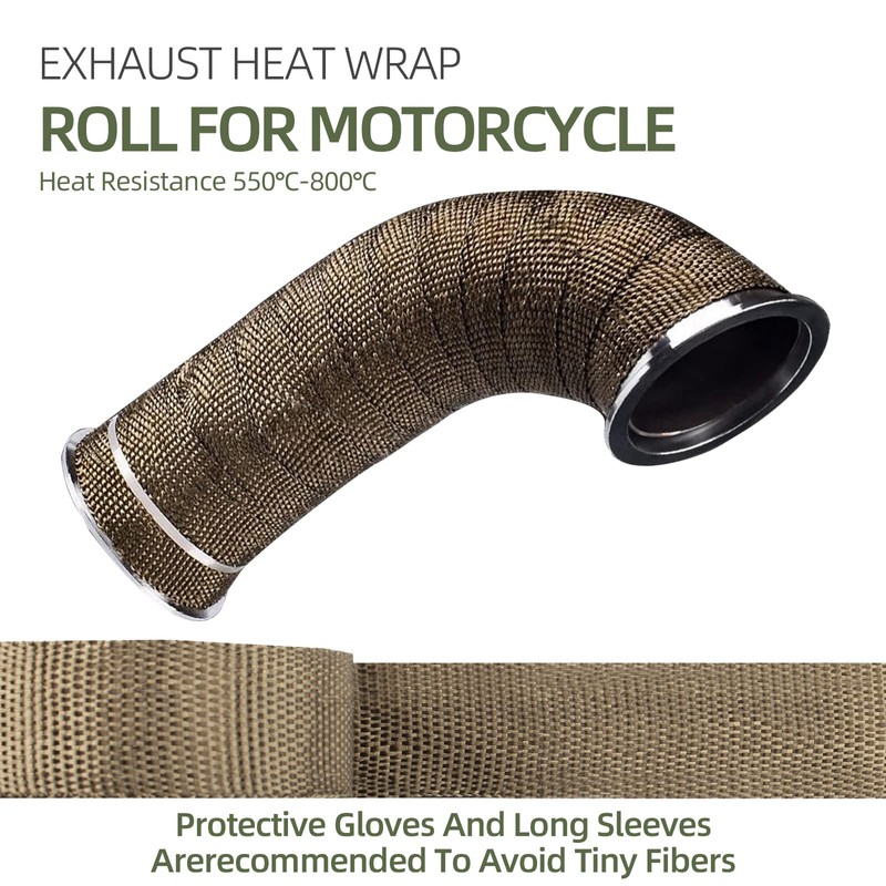 Titanium Exhaust Heat Tape Wrap, 2”x 50 Ft, Motorcycle Fiberglass