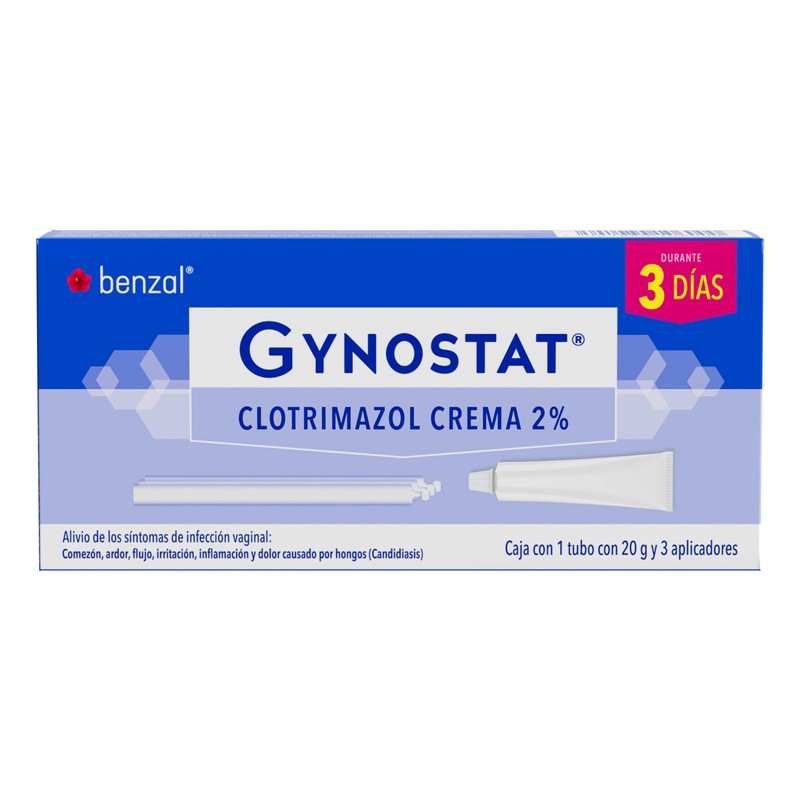Benzal Crema GynoStat, Tratamiento para Infecciones Vaginales, 3 dosis Diaria,