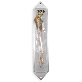 Beames Designs! White Collage Wedding Glass Keepsake Mezuzah Case