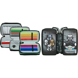 Scooli - Tripledecker Star Wars - Gefülltes Schüleretui mit hochwertigen Stiften & Zubehör - Ideal für Schule, Freizeit und unterwegs - ab 6 Jahren