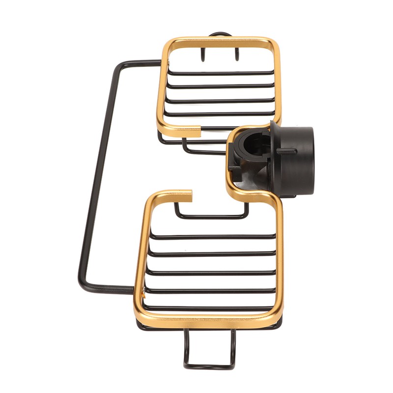 Faucet Storage Shelf Aluminum Plastic Two Containers with Towel Rod
