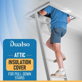 Attic Stairs Insulation Cover with Zipper Insulator Bag Energy Saving 25" x 54" x 11" Cover to Insulate Attic Access Door Opening (Attic Cover + Installation Tools)