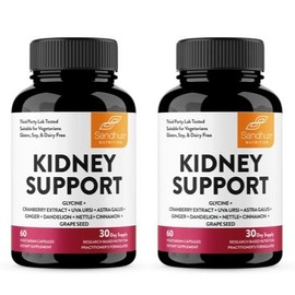Sandhu's 【Sandhus】Kidney Cleanse Detox Supplement for Bladder & Urinary Tract Healthcare, with Cranberry, Grape Seed, Uva Ursi Extract to Support Kidneys - Specification: 2 Packs