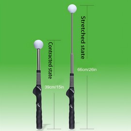 Retractable Golf Swing Trainer with Click Feedback - Right-Handed Grip & Tempo Corrector for Indoor/Outdoor Practice, Warm-up and Chipping Training