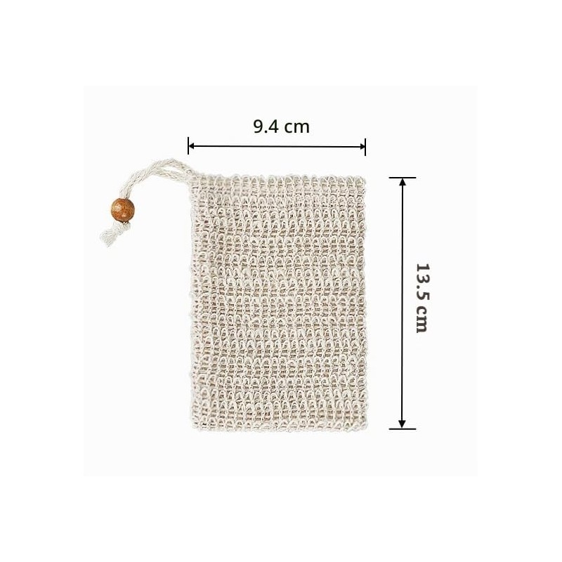 50 soap bags mesh exfoliating, 100% natural sisal soap pouch,