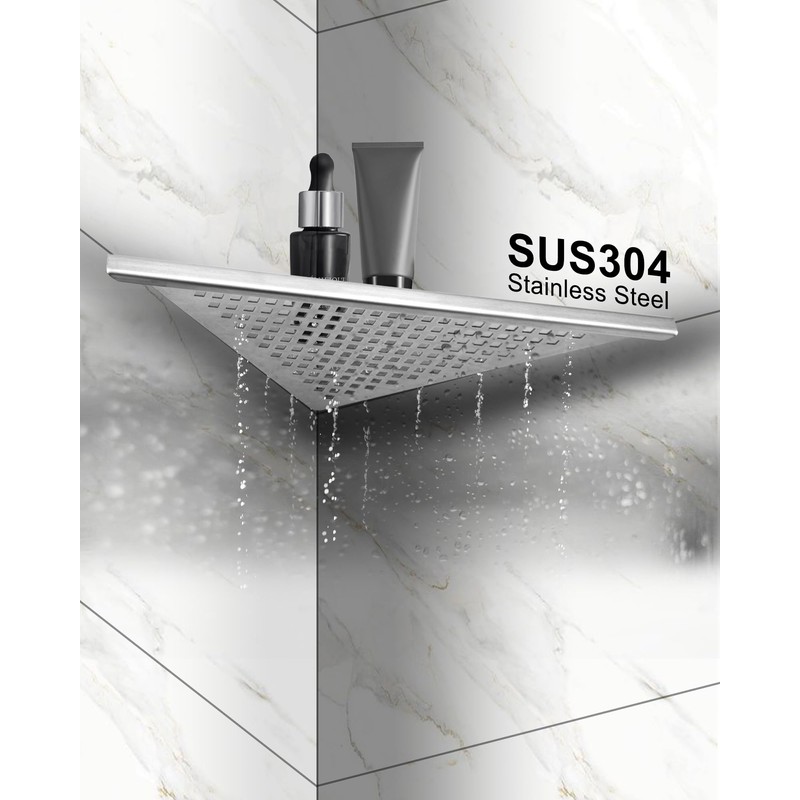 euroharry 1 Piece Corner Shelf Shower Shelf 304 Stainless Steel