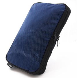 YKK Double Zipper: AQshop Compression Bag, Compression Pouch, For Travel, Business Trips, Clothes, Zipper Compression, Sorting, Two Rooms, With Inner Mesh Pockets (M, Navy)