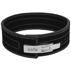 Unbranded DEFY Weightlifting Genuine Leather Men/Women Silver Lever Gym Power Lifting Belt - XL