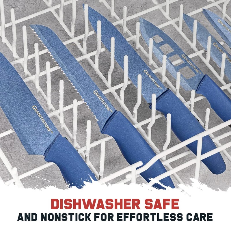 Nutriblade Knife Set with Block by Granitestone 6-Piece Professional Kitchen