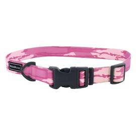 Coastal Pet - Water & Woods Adjustable Dog Collar - Durable Dog Collar with Curved Snap Lock Buckle - Patterned Collar for Dog - Stylish & Adjustable - Bottomland Pink, Small - 3/4" x 10"-14"