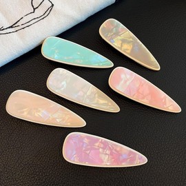 Lemeilleur 6 PCS Acrylic Resin Hair Clip Metal Duck Teeth no slip Hair Pins Hair Barrettes for Thick Thin Hair For Women Girls