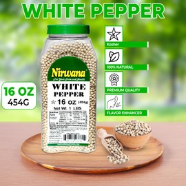 Ground White Pepper – Premium Fine Spice for Cooking, Seasoning & Marinades – Bold, Smooth Heat for Sauces, Soups & Asian Cuisine 16 oz Jar