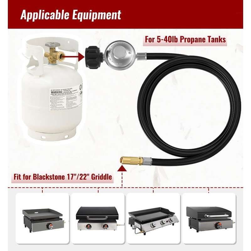CALPOSE 6FT Propane Adapter Hose for Blackstone, Propane Hose with