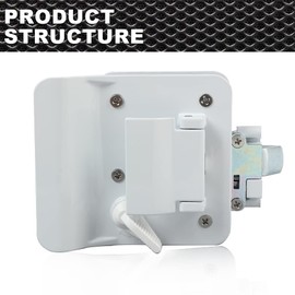 CROSSDESIGN White Paddle Entry Door Lock Latch Handle Knob Deadbolt Compatible with Most RV Doors (Most Common Lock)