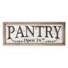 Pantry Open 24/7 Framed White Wood Rustic Style Wall Décor