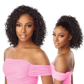 Sensationnel Instant Weave Half wig - Synthetic half wig or updo cap with adjustable Drawstring for seamless hair blending - INSTANT WEAVE Drawstring 014 (TH2/BG)