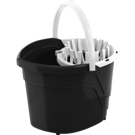 Torosqui Cubeta con Exprimidor | El Mejor exprimidor | Bicolor | con agarradera | 14 litros | Cómoda de Uso rudo (Negro)