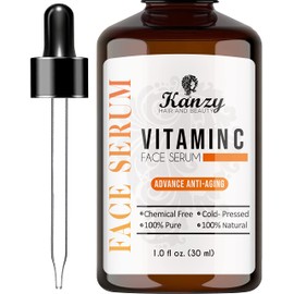 Kanzy Vitamin C Serum for Face with 20% Hyaluronic Acid Anti-Aging, Anti-Wrinkle, Dark circles & Fine Lines Facial Serum Boost Skin Collagen, Moisturizer for Skin 30ml