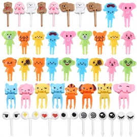 WXOIEOD 46 Pieces Animal Food Picks for Lunchbox, Mini Fun Fruit Picks, Lunch Picks for Bento Box, Cute Reusable Toothpicks Forks for Picky Eaters, BPA-Free