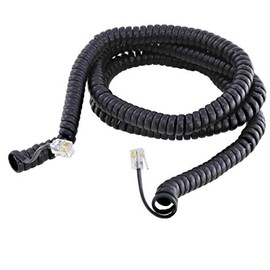 Telephone Cord, Phone Cord- Copper Coiled, Tangle-Free, Excellent Sound Quality, Handset Cable for Landline in Home or Office 25 Ft Black - By RamPro