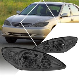 PM PERFORMOTOR Headlights Assembly Compatible with 2002 2003 2004 Toyota Camry XV30, Pair of Headlamps with Smoked Lens Clear Corner
