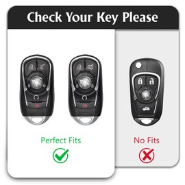 WORCAS for Buick 6 Button Key Fob Cover Soft TPU Protection Car Key Case Shell,Compatible with Buick Enclave Lacrosse Verano Encore Regal Envision Cascada GL8(Black)