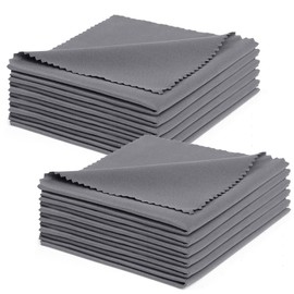ACWOO 12 Glasses Wipes 20 x 20 cm - Microfibre Cleaning Cloth, Glasses Cleaning Cloths Extra Soft & Absorbent, Dark Grey