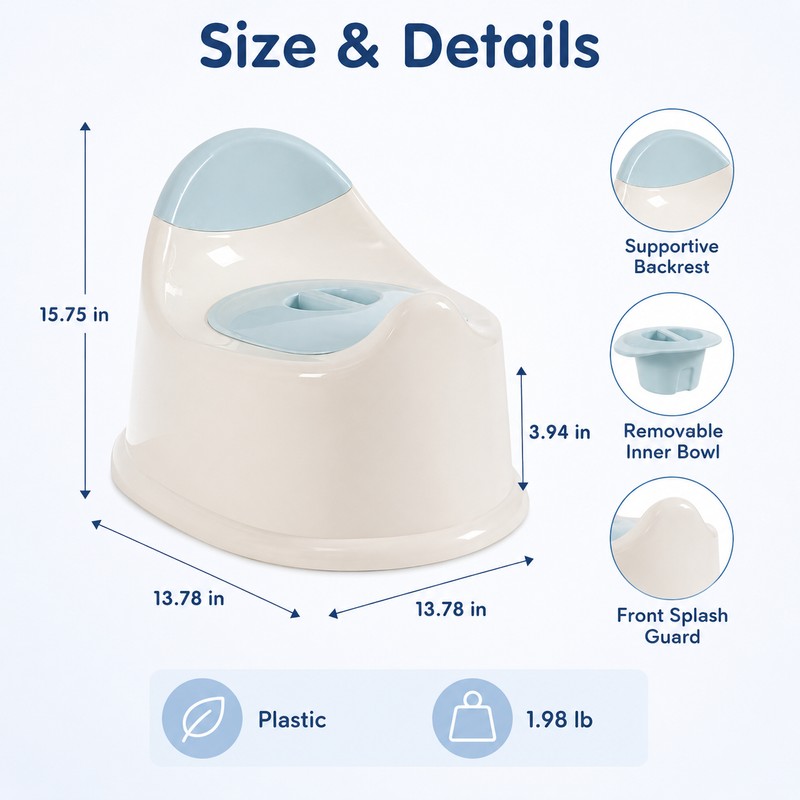 Toddler Potty Training Toilet Seat for Kids - Lightweight Spill-Proof