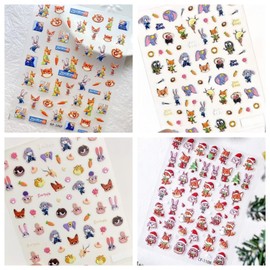 Nail Stickers Zootopia New 3D Nail Stickers Nail Design Nail Art Stickers Nail Decor Parts Accessories Set of 4