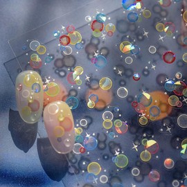 Laser Aurora Shell Soap Bubble Nail Stickers Flash Light Water Bubbles Nail Sticker Colourful Soap Bubbles Stars Nail Stickers Dreamy Bubbles Star Nail Stickers Nail Art