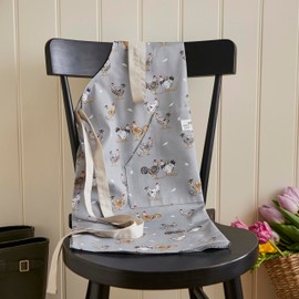 Cooksmart Hen House Lane Apron | British Designed 100% Cotton Kitchen Apron | Farmhouse-Inspired Sage Grey Design | Hardwearing & Stylish Cooking Aprons | Machine Washable