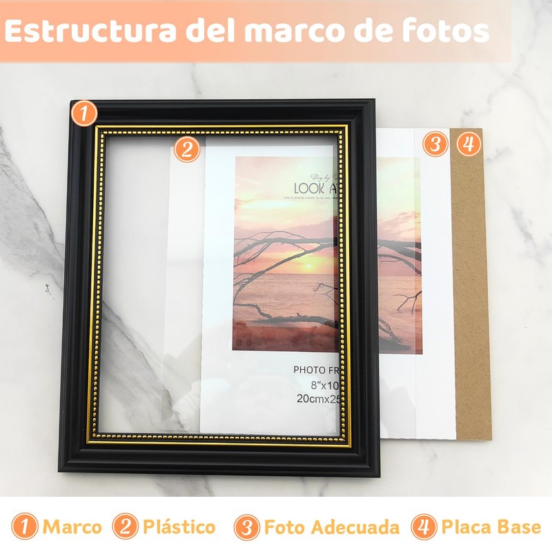 Juego de 2 Marcos de Fotos de 8x10 Pulgadas, Decoración
