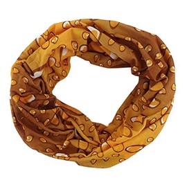 TigerTie Multifunctional Scarf in Various Colours without Seam – Scarf – Tube Scarf, Size 48 cm x 48 cm (Circumference), Ochre Brown White