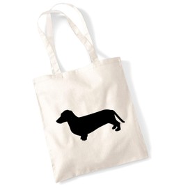 Huuraa Tote bag Dachshund Gift fabric bag Natural 10 liters cotton Dachshund Souvenir