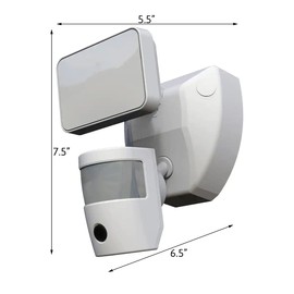 Heath/Zenith Video Wi-Fi Connected White Wired Single Head Motion Activated Outdoor Security Integrated LED Flood Light 1200 Lumens