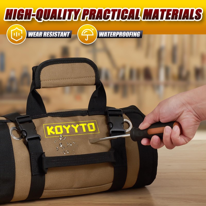 KOYYTO Premium Tool Roll up Bag - Heavy Duty Small