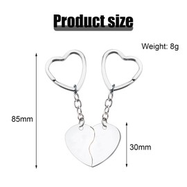 DHWEKU Set of 2 Heart Keyrings as Partner Gift for Valentine's Day for Him & Her, Anniversary or Couple Gift for Both, Matching Heart Decorations for Two Couples