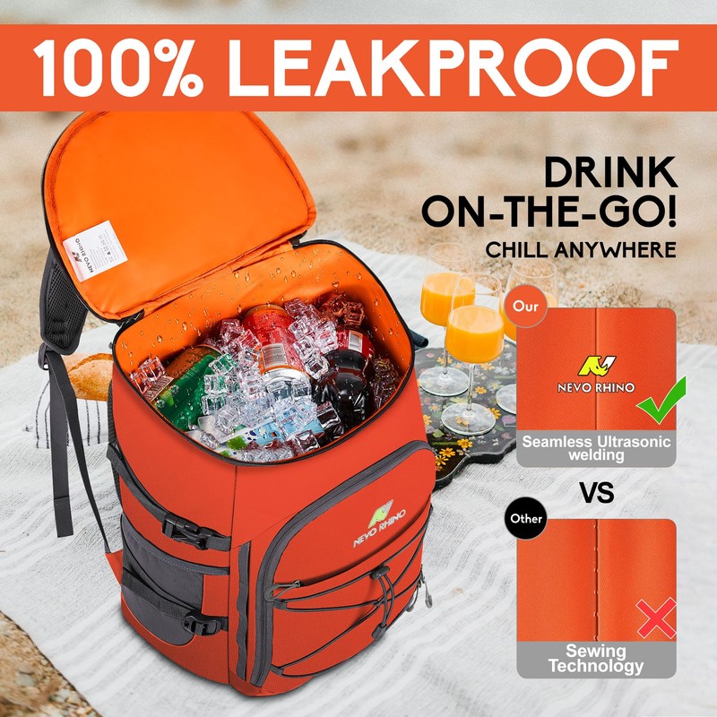 Backpack Cooler, 36 Cans Insulated Cooler Backpack Multifunctional Waterproof Leak